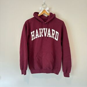 Harvard Maroon Drawstring Collegiate Hoodie Sweatshirt